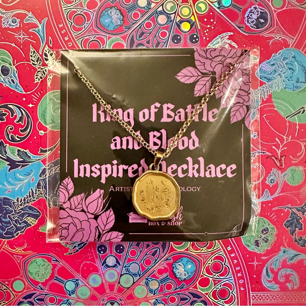The Bookish Box King of Battle and Blood Inspired Necklace